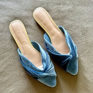 LOFT Velvet Twist Blue Flats